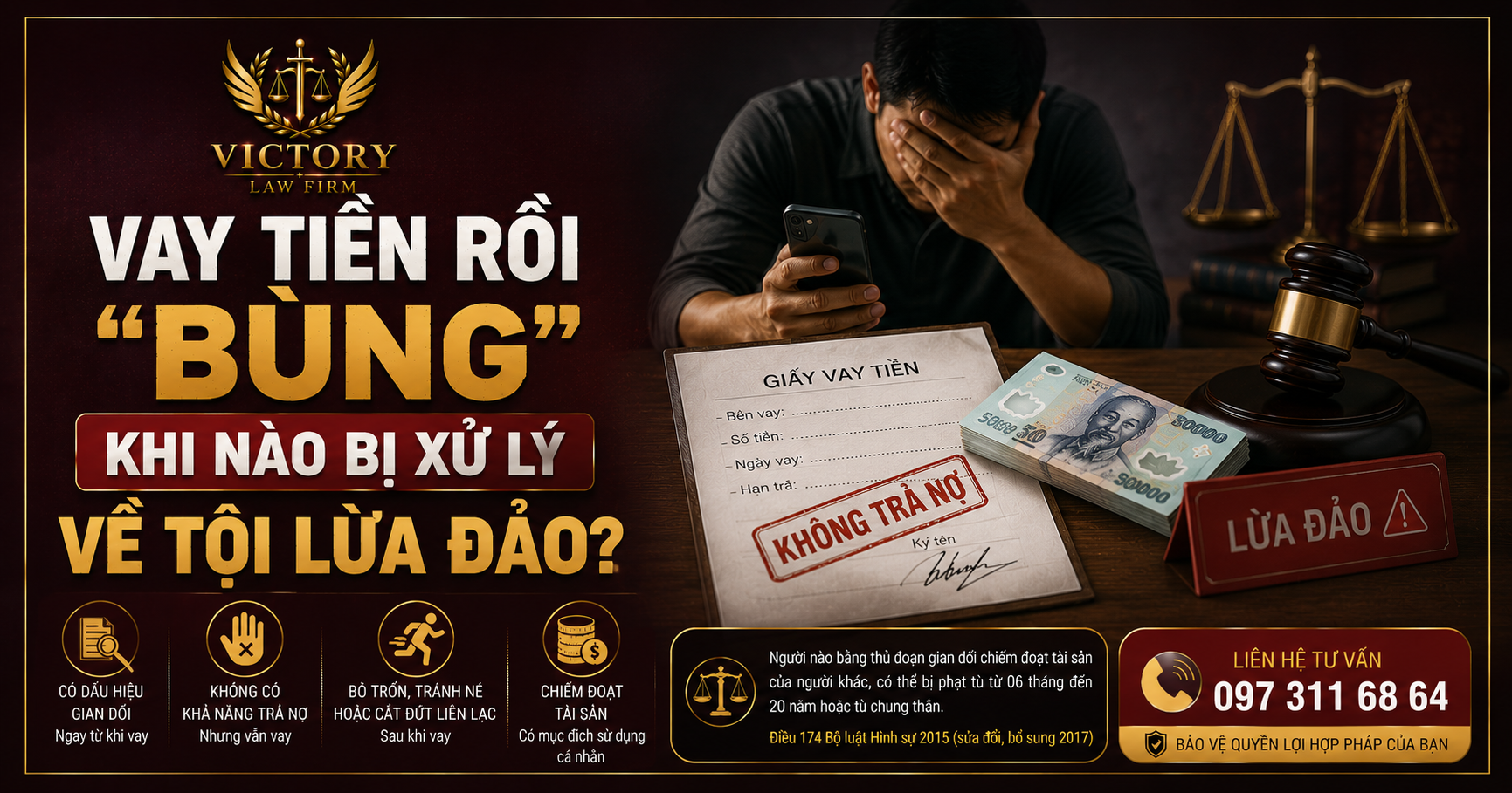 VAY TIỀN RỒI “BÙNG”: KHI NÀO BỊ XỬ LÝ VỀ TỘI LỪA ĐẢO?